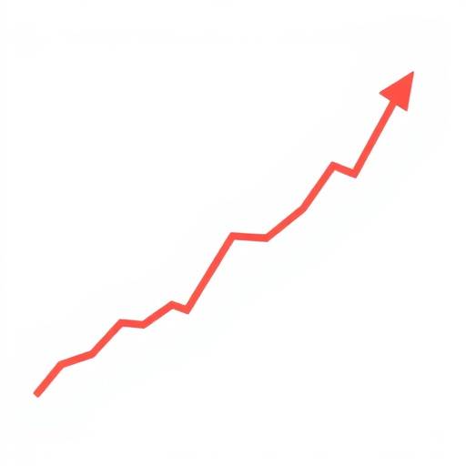 Animated stock market chart with upward trending line