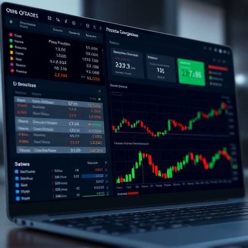 Screenshot of Qtrade's algorithmic trading platform interface, showing real-time data and strategy configuration options.